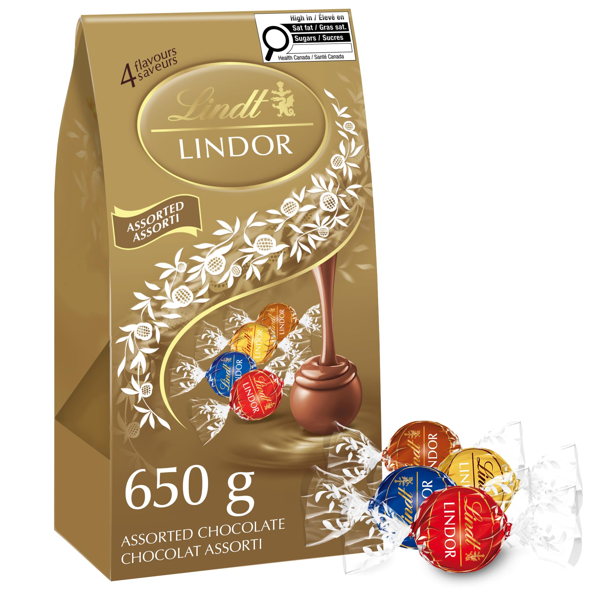 LINDOR ASSORTED 600g4箱 LINDT LINDOR Assorted Chocolate Truffles (Milk Chocolate, White